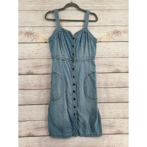 pilcro denim overall dress Pilcro Denim Overall Mini Dress